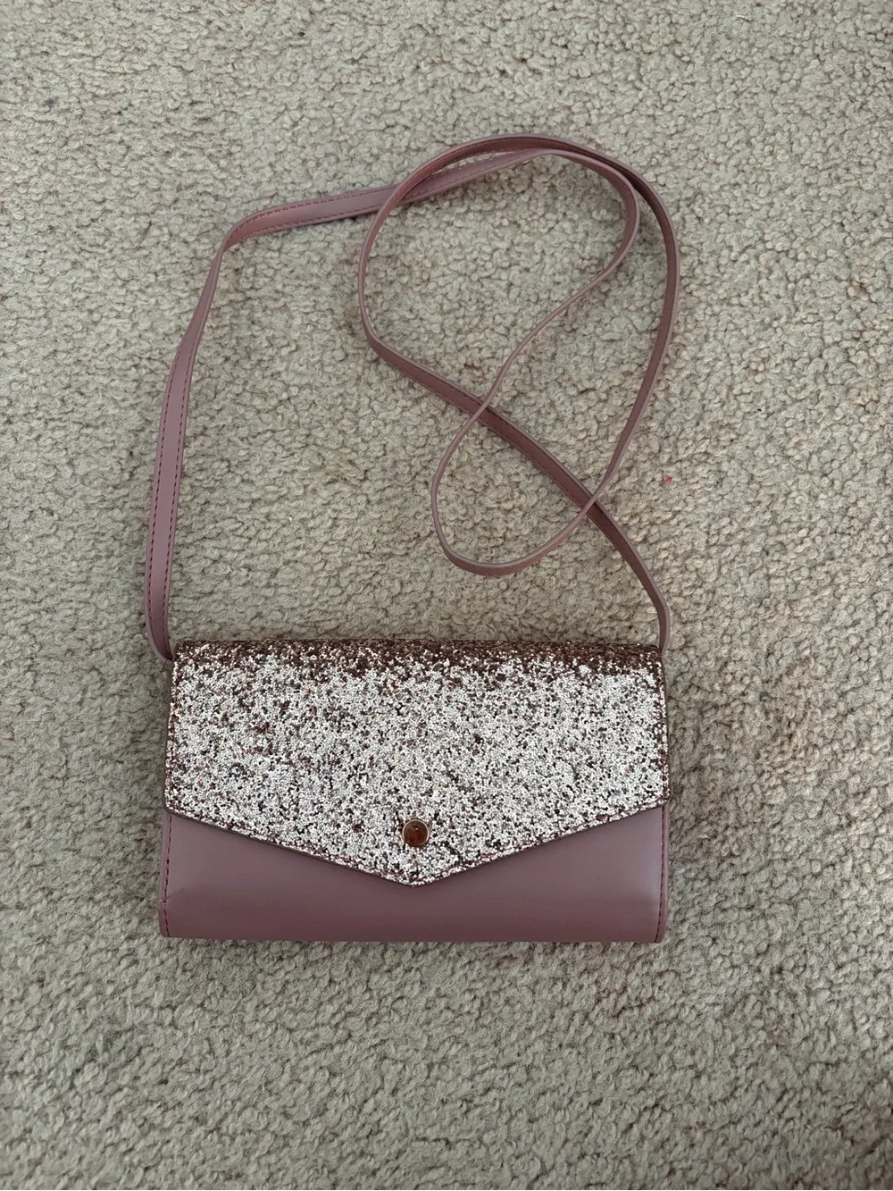 Women’s Glitter Crossbody Bag - Blush Pink